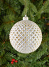 5in Etched Gold White Ornament