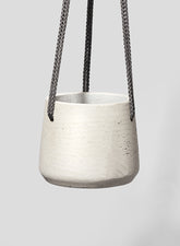 5  1/4in Round Stone Gray Cement Hanging Pot