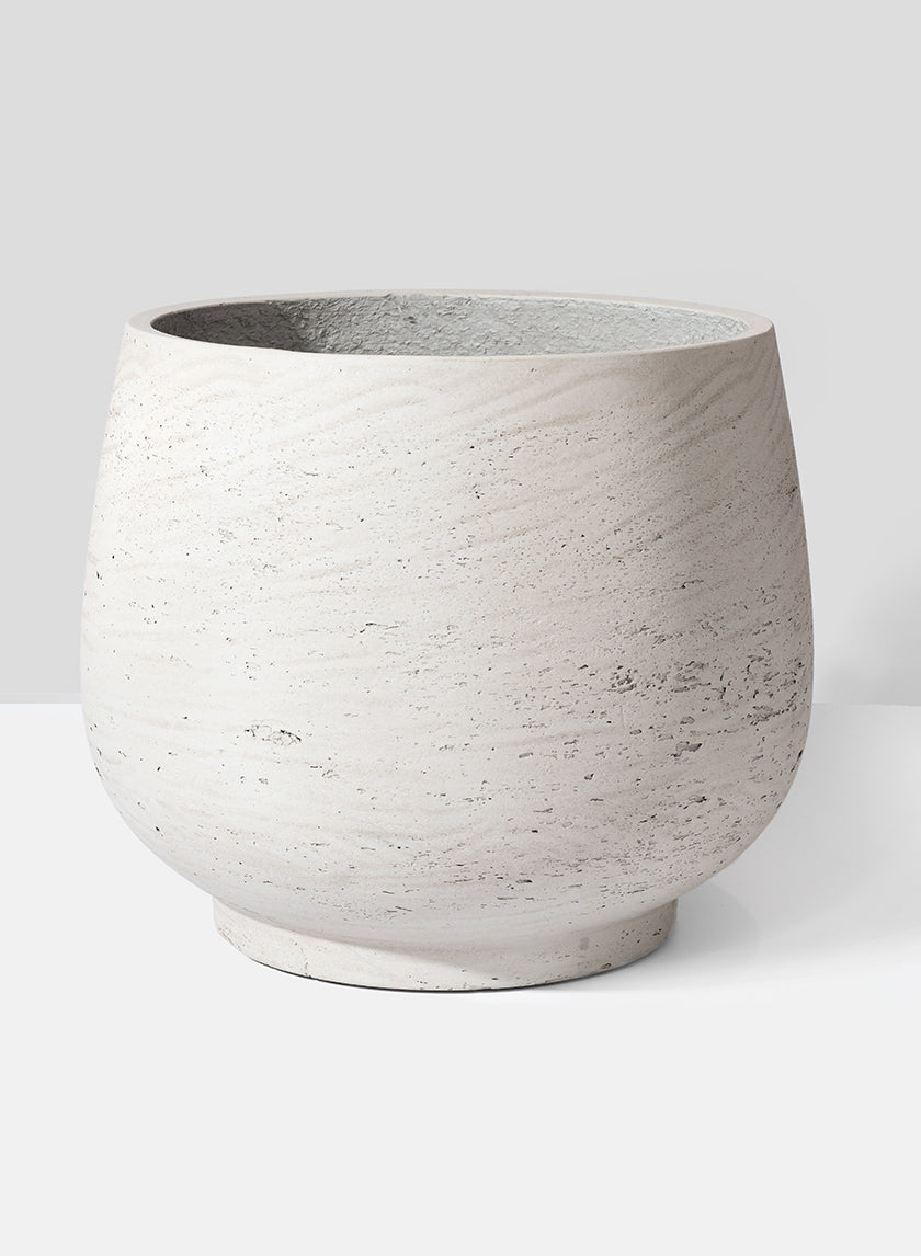 11 1/2in Round Grey Cement Pot