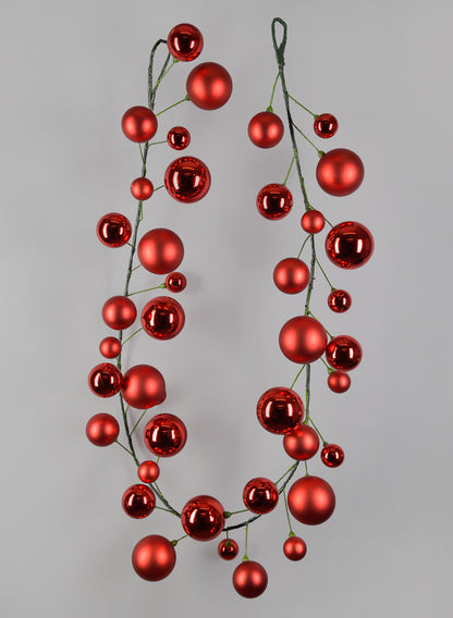 6ft Red Ball Garland