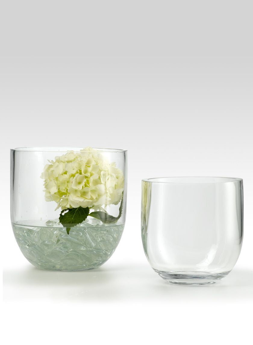 8 x 8- &amp; 6 x 6-inch Glass Vases With Tapered Bottoms