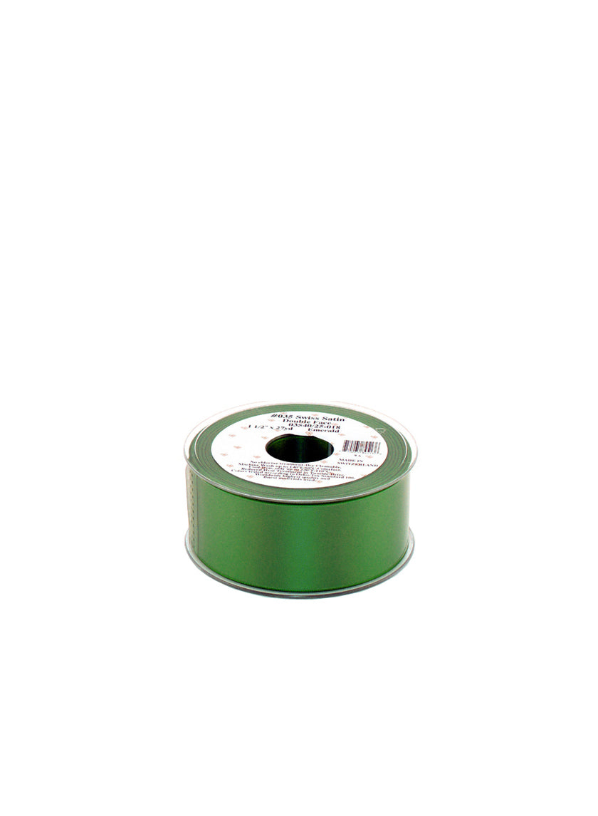 1in Emerald Swiss Satin Ribbon