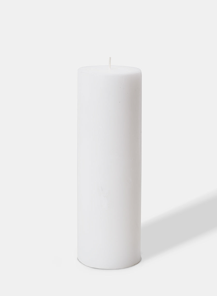 3 x 9in White Pillar Candle