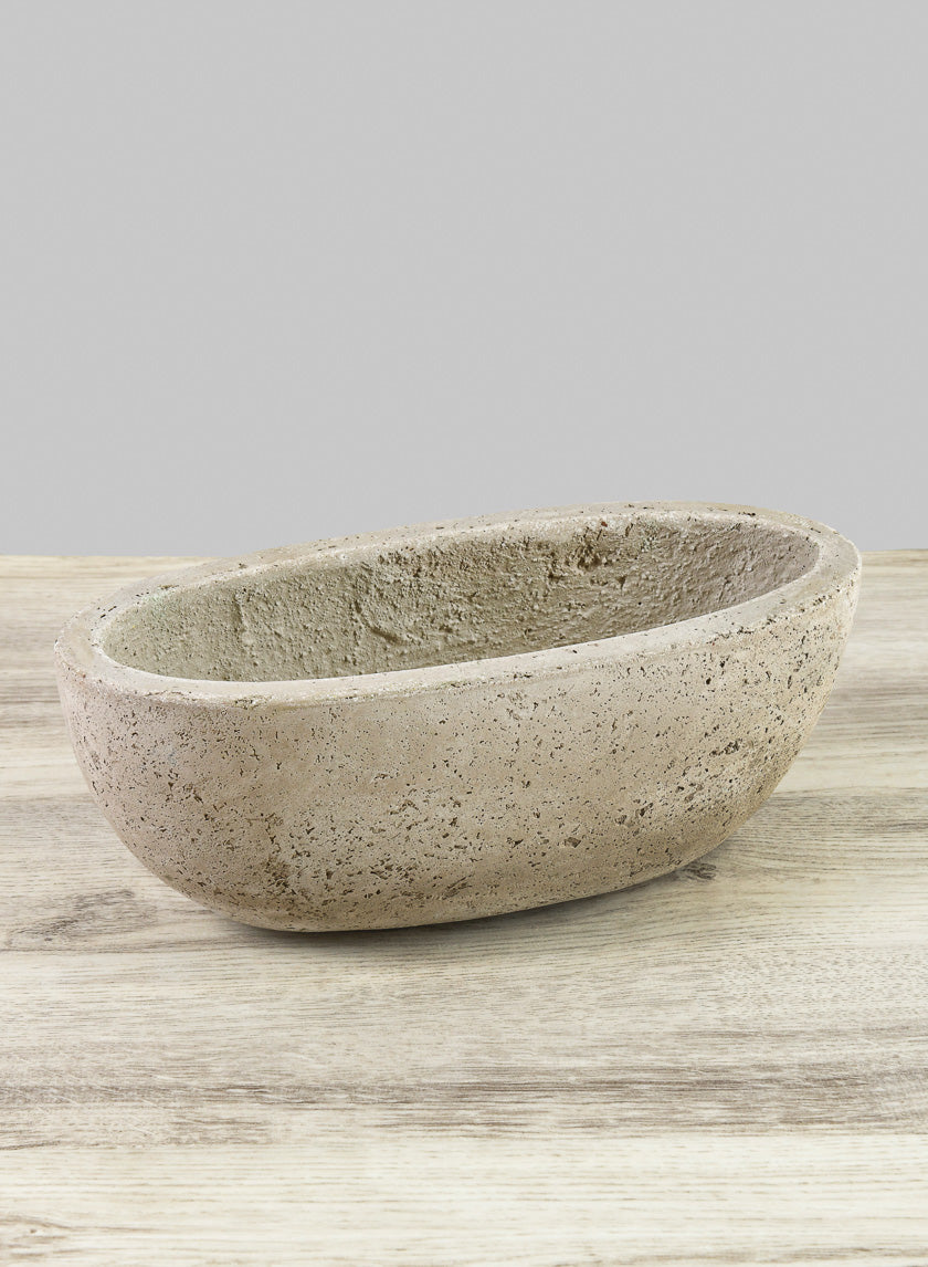 Yerevan Natural Cement Stone Oval Planters