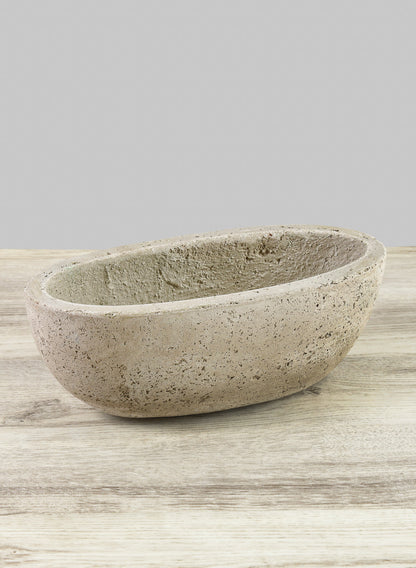 Yerevan Natural Cement Stone Oval Planters