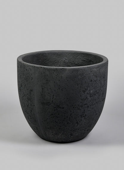 Yerevan Black Cement Stone Egg Pot