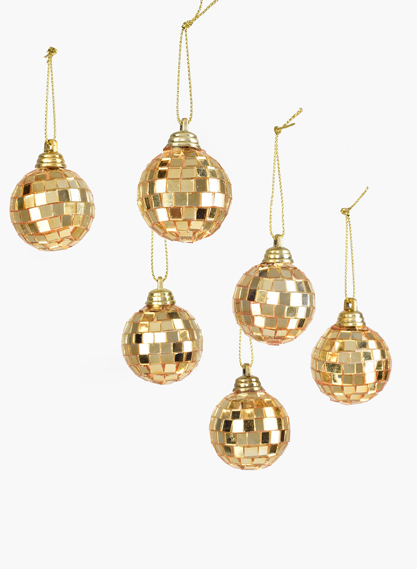 1  1/2in Gold Disco Ball Ornaments