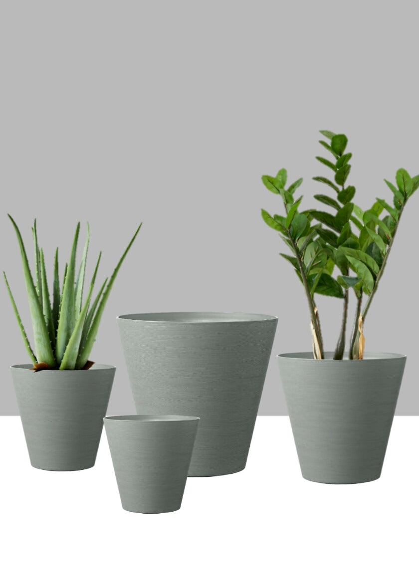 6 Â¼in - 12in Hyde Park Grey Cone Pots