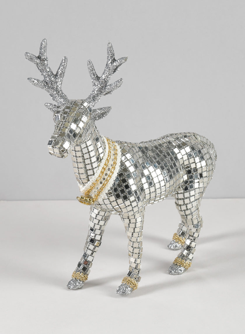 10in Mirror Mosaic Deer