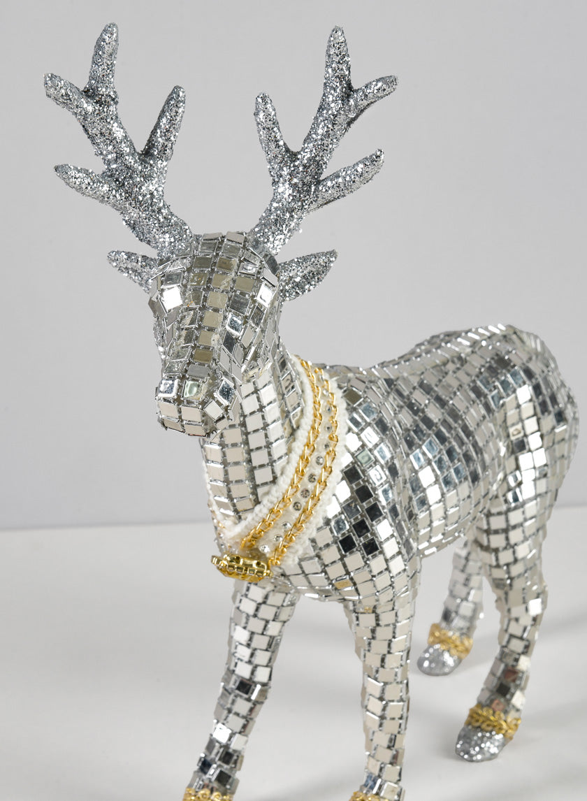 10in Mirror Mosaic Deer