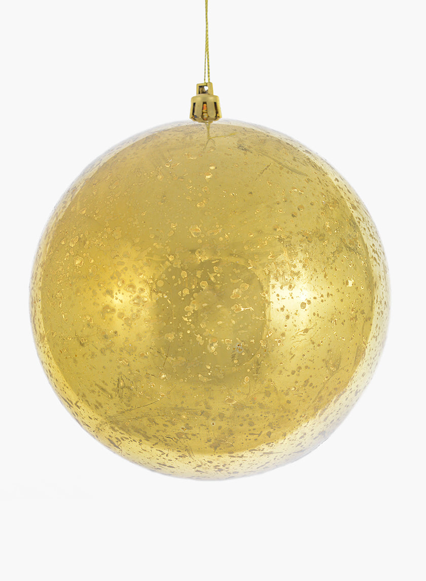 4  3/4in (120mm) Gold Mercury Glass Plastic Ornament Balls