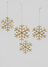 5in Gold Metal Snowflake Ornaments