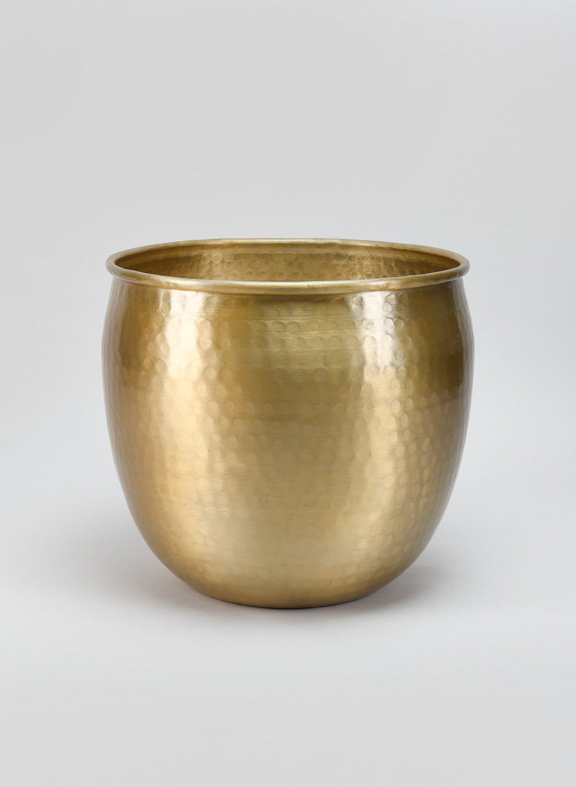 Devdas Brass Look Aluminium Indoor Garden Pot, Large