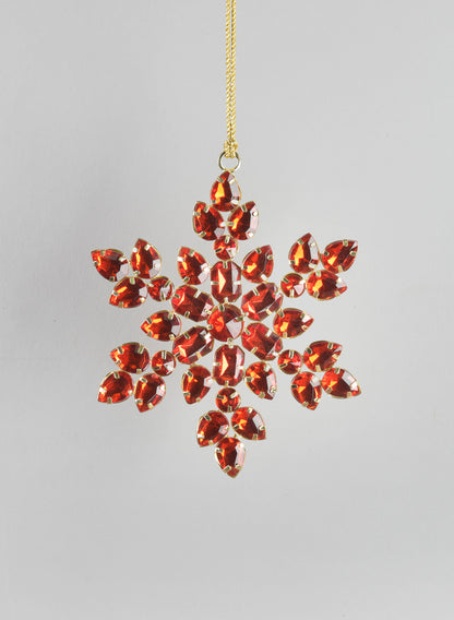 Acrylic Red Stone Hangging Snowflake