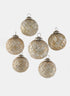 3in Antique White With Gold Glass Ornaments