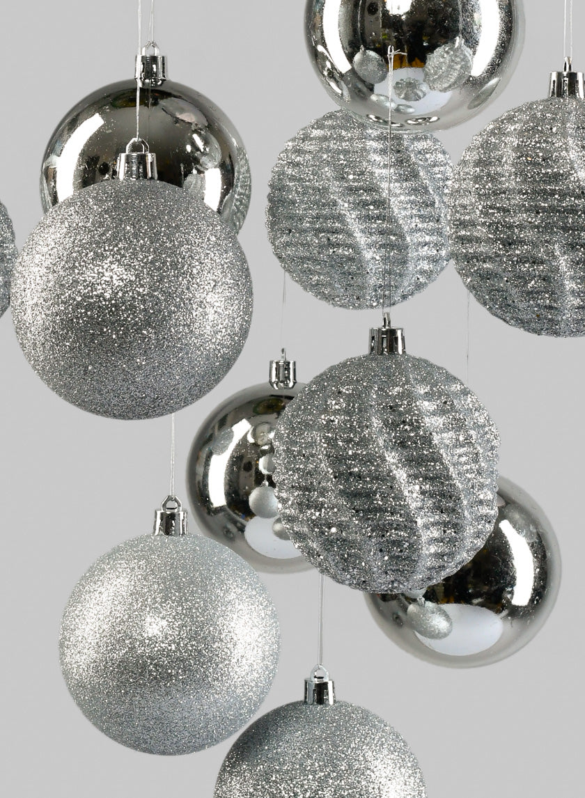 3in Assorted Silver Ornaments