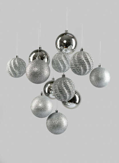 3in Assorted Silver Ornaments