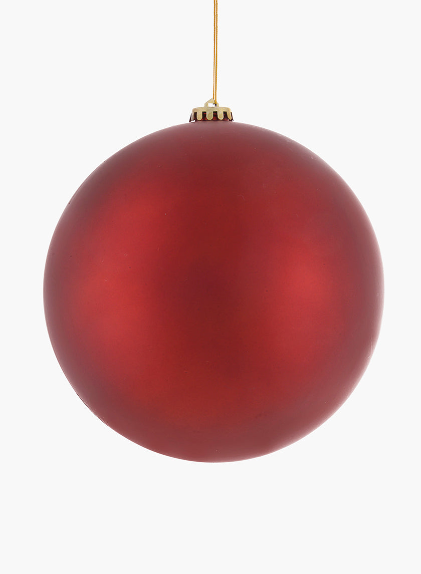 7  3/4in (200mm) Matte Red Plastic Ornament Ball