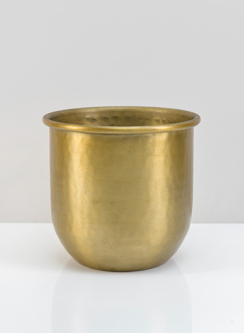 6in LuckNow Brass look Aluminium Pot