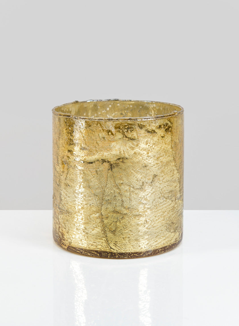 5 x 5in Gold Glass Vase