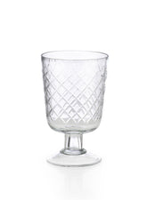 3 1/4 x 5in Diamond Cut Glass Pedestal Vase