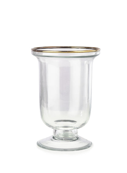 5 3/4in Pedestal Vase With Gold Rim