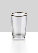 Tapered Glass Votive Holder With Gold Rim