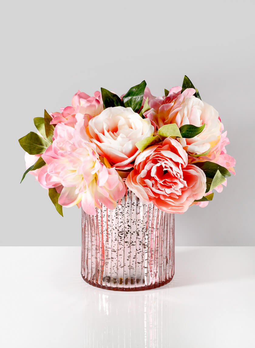 La Fete en Rose Vintage Pink Ribbed Cylinder