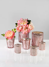 La Fete en Rose Vintage Pink Ribbed Cylinder