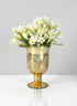 6in Gold Etched Goblet Vase