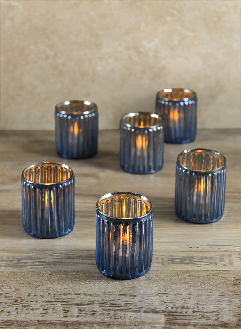 La Fete en Antique Blue Votive Holder