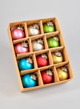 2in Matt Multi Color Glass Ball Ornament