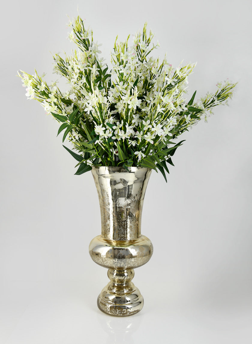 16in Gold Glass Urn