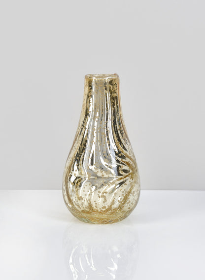 5  3/4in Gold Half Crackle Bud Vase