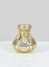 3  1/2in Gold Half Crackle Bud Vase