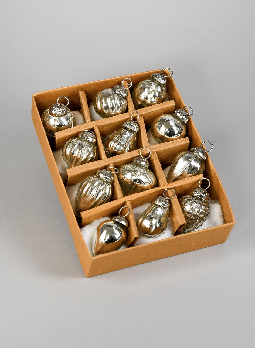 Mini Silver Mercury Ornaments