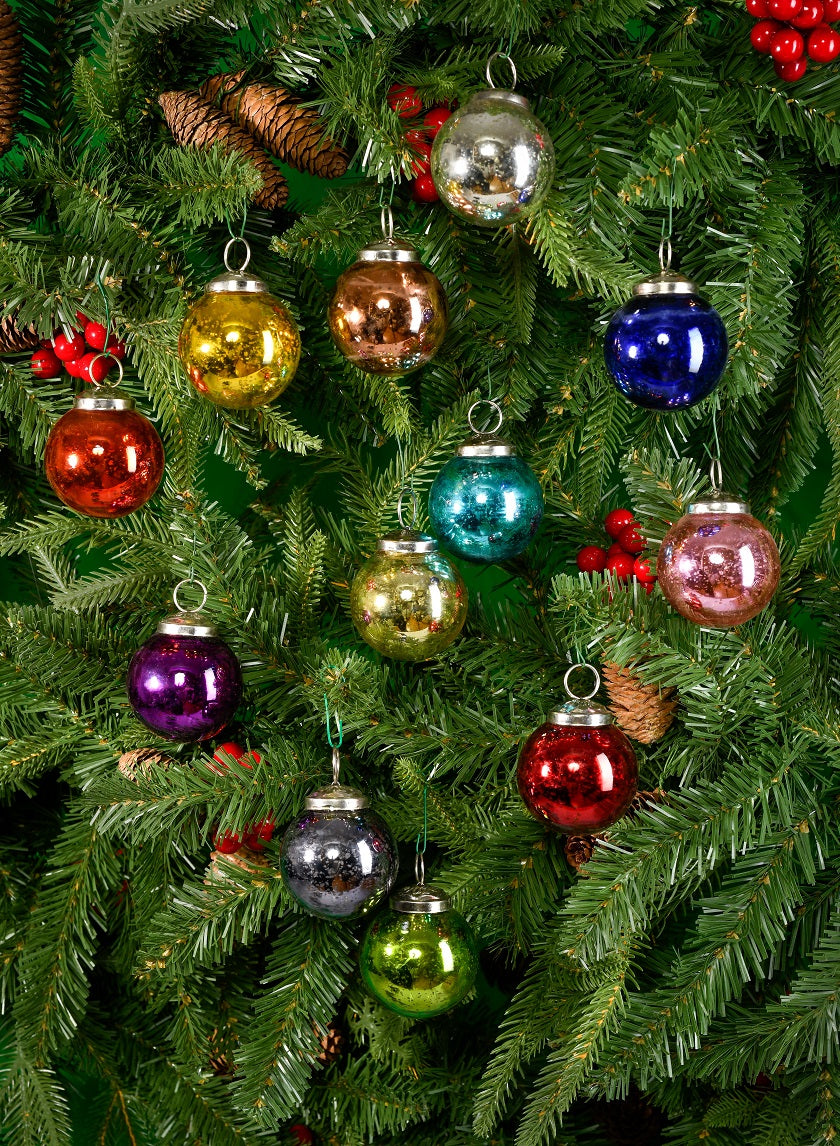 2in Multicolor Glass Ball Ornament