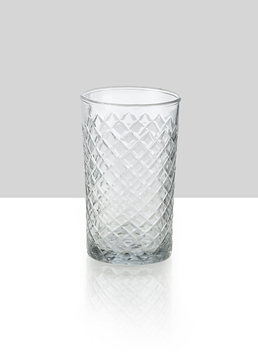 4  1/2in Cut Glass Squares Votive Holder