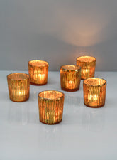 2 ½in Ribbed Antique Copper Votives