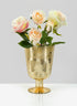 6 x 8  1/2in Antique Gold Pedestal Vase