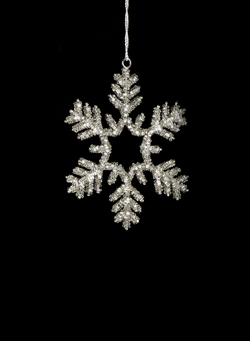 5  1/2in Glass Bead Snowflake Ornament