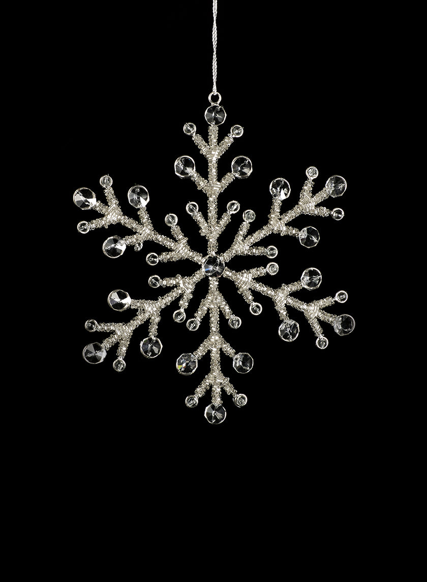 8  3/4in Glass Bead Snowflake Ornament