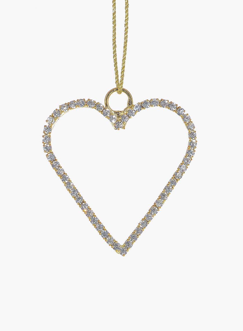 2in Gold Rhinestone Heart