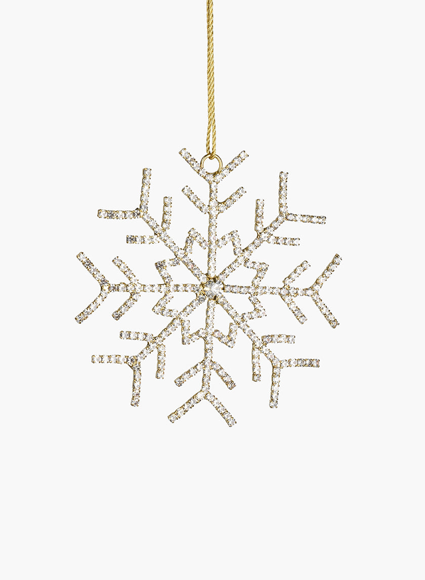 Large Rhinestone Gold Snowflake