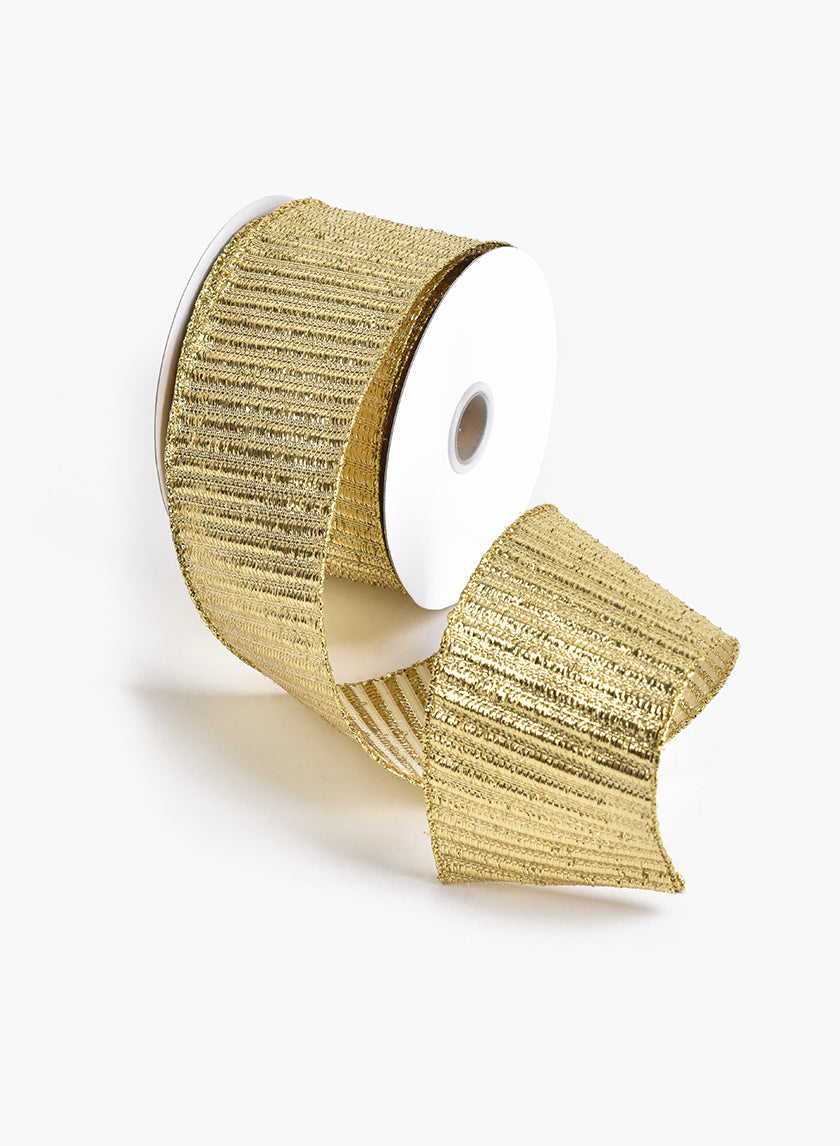 2 1/2in Gold Horizontal Rib Ribbon