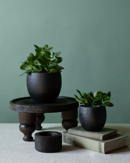 Banjara Reclaimed Look Black Rugged Wood Bowl