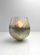 6 1/2 x 7in Ombre Gold Frost Balloon Glass Vase