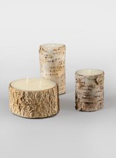 3 x 4in Birch Bark Pillar Candle