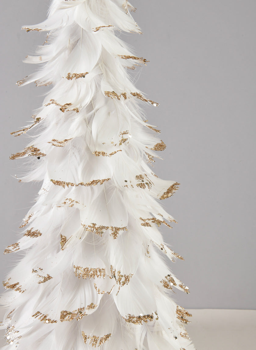 18in White Feather Tree