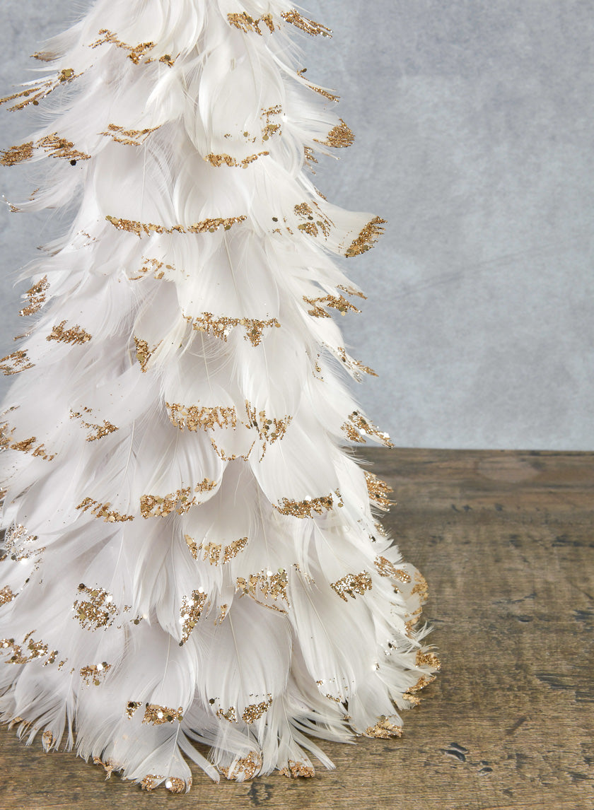 18in White Feather Tree